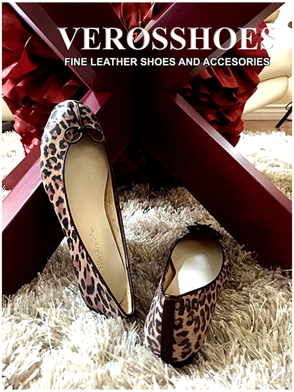 Leopard Print Leather Ballet Flats - Brown